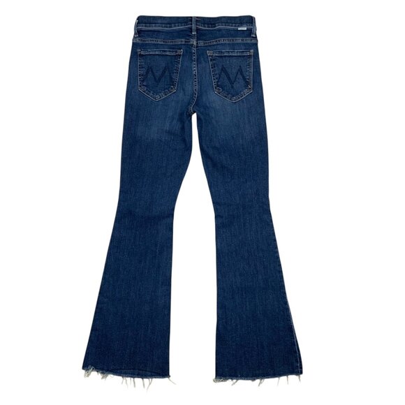 Mother The Weekender Fray Jean 27 Teaming Up Blue Mid Rise Flare Leg Zip Fly - Picture 13 of 14